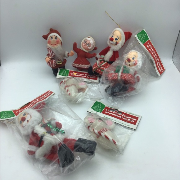 Vintage Flocked Ornaments, some NOS - Picture 1 of 5